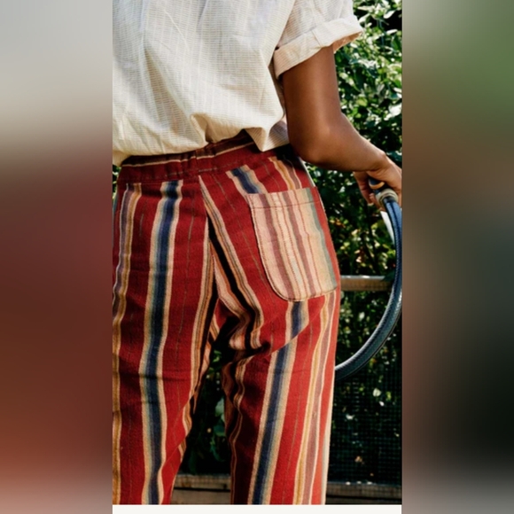 IMOGENE & WILLIE Fethiye Hand Loomed Coastal Stripe Pants Sz M - Picture 6 of 7